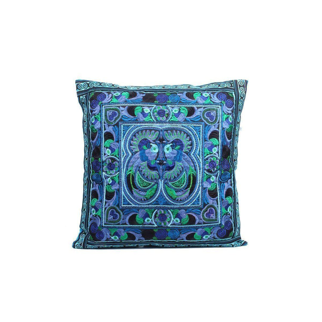 Hmong Bird Embroidered Pillow Cover - Thailand-Decor-Lumily-Lumily MZ Fair Trade Nena & Co Hiptipico Novica Lucia's World emporium