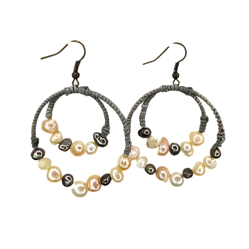 Gemstone Orbit Hoop Earrings - Thailand-Jewelry-Lumily-Lumily MZ Fair Trade Nena & Co Hiptipico Novica Lucia's World emporium