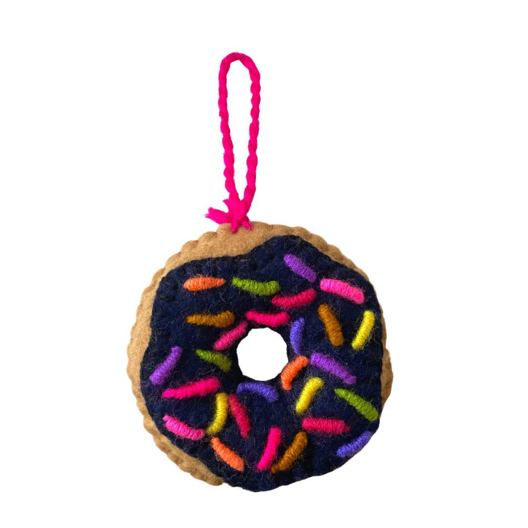 Donut Felt Embroidered Ornament - Mexico-Decor-Lumily-Lumily MZ Fair Trade Nena & Co Hiptipico Novica Lucia's World emporium