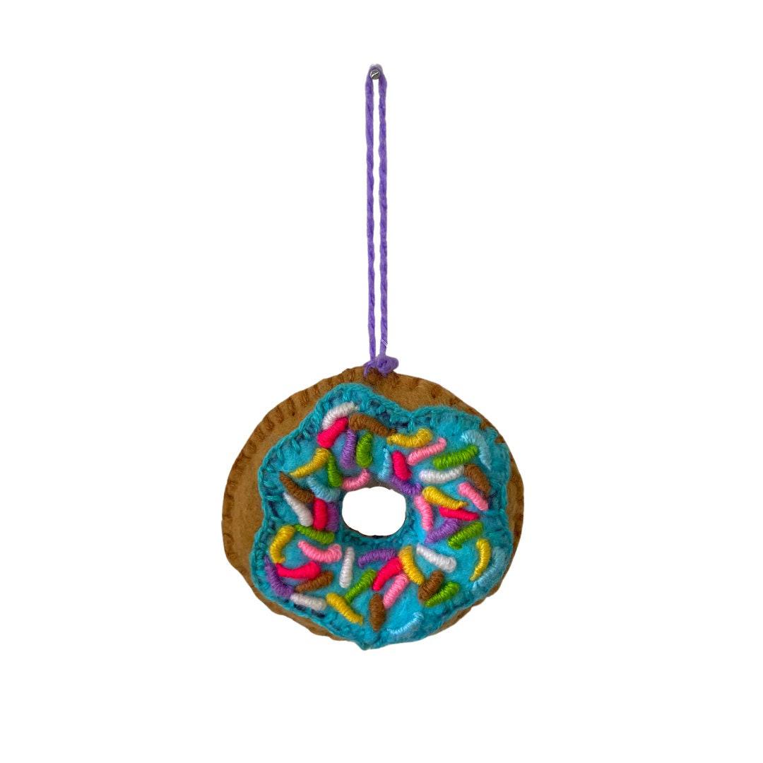 Donut Felt Embroidered Ornament - Mexico-Decor-Lumily-Single-Lumily MZ Fair Trade Nena & Co Hiptipico Novica Lucia's World emporium