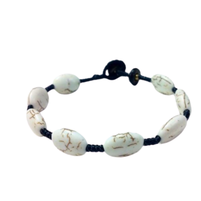 Knotted Circle Bead Adjustable Bracelet - Thailand-Jewelry-Lumily-White-Lumily MZ Fair Trade Nena & Co Hiptipico Novica Lucia's World emporium