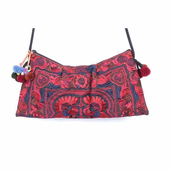 Leyla Embroidered Crossbody Purse - Thailand-Bags-Lumily-Red-Lumily MZ Fair Trade Nena & Co Hiptipico Novica Lucia's World emporium