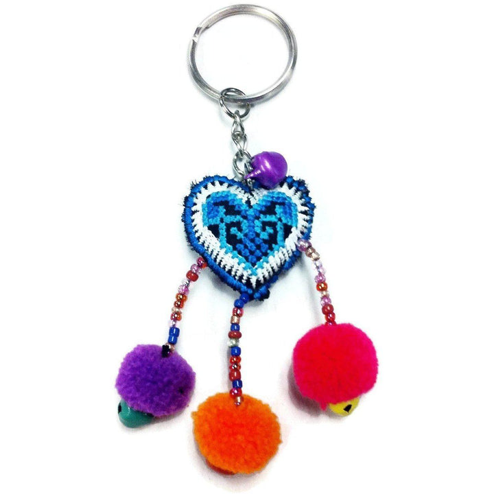 Love Heart Bell Key Chain - Thailand-Keychains-Lumily-Lumily MZ Fair Trade Nena & Co Hiptipico Novica Lucia's World emporium