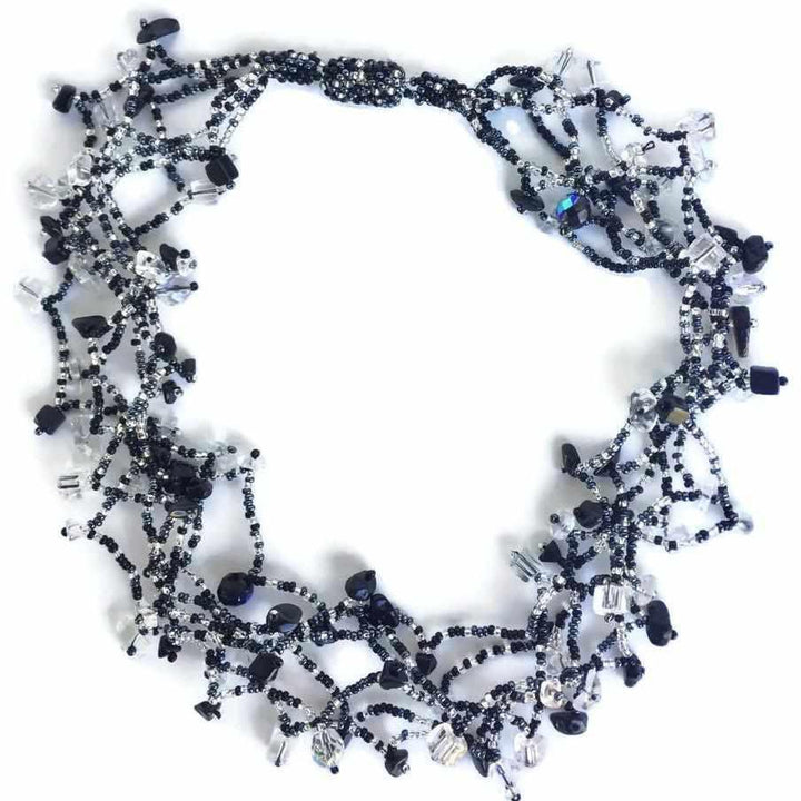 Luzy Beaded Necklace with Magnetic Closure - Guatemala-Jewelry-Lumily-Salt & Pepper-Lumily MZ Fair Trade Nena & Co Hiptipico Novica Lucia's World emporium