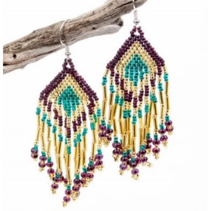 Alegria Seed Bead Earrings - Guatemala-Jewelry-Lumily-Lumily MZ Fair Trade Nena & Co Hiptipico Novica Lucia's World emporium