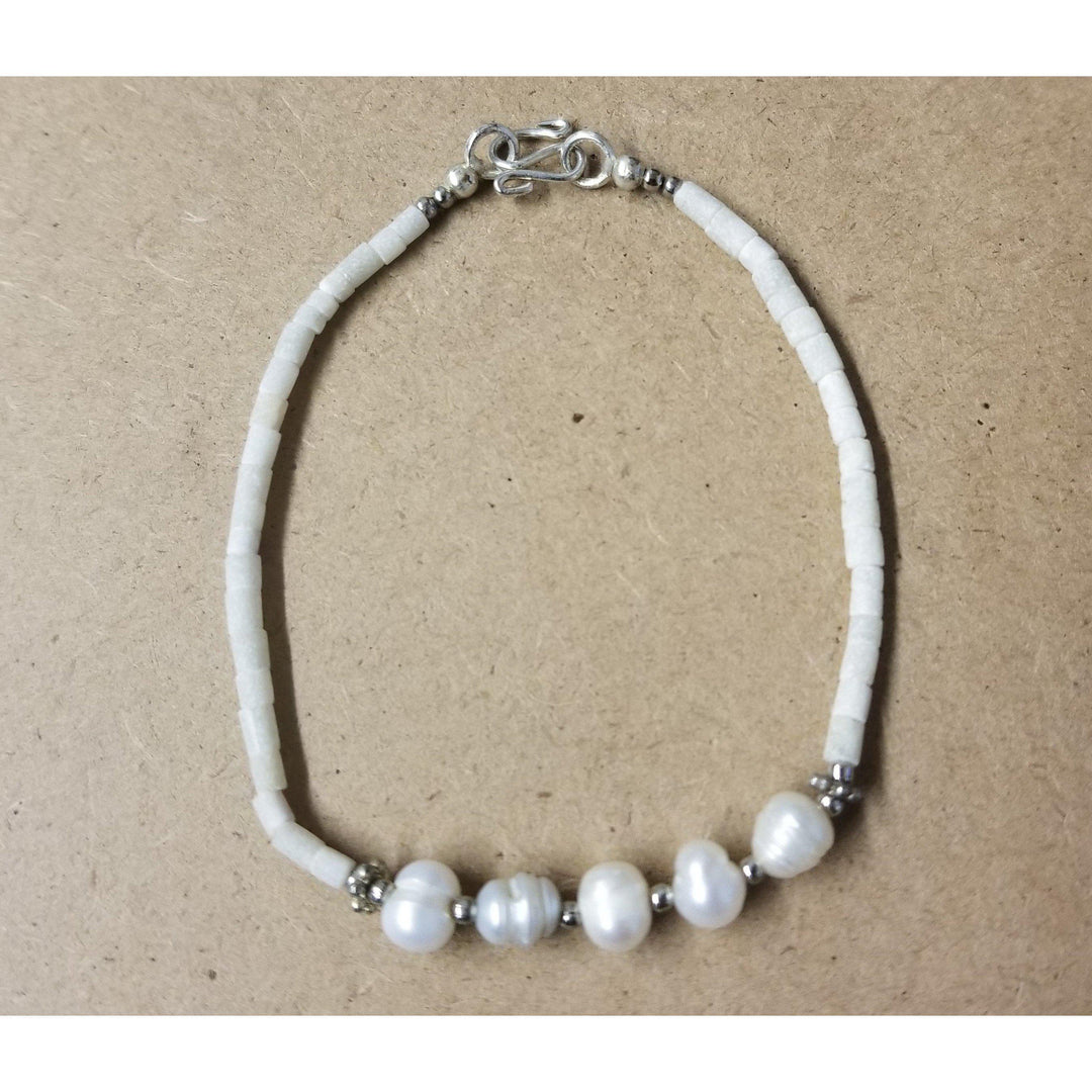 Pearl and Stone Bracelet - Thailand-Jewelry-Lumily-Pearl-Lumily MZ Fair Trade Nena & Co Hiptipico Novica Lucia's World emporium