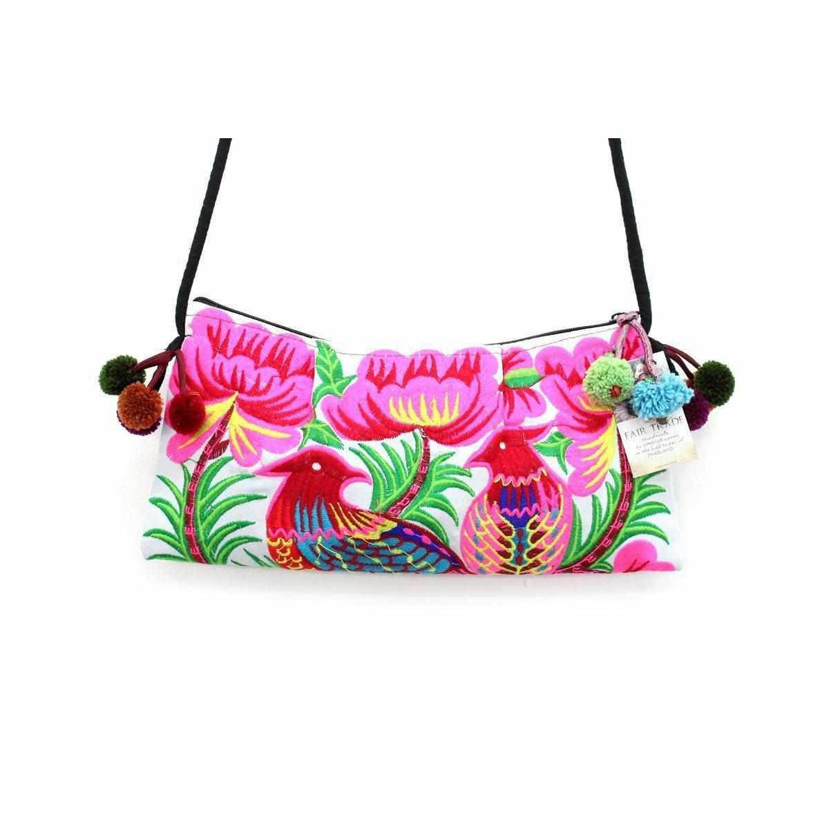 Crossbody Embroidered Hmong Floral Geometric Bag - Thailand Crossbody Embroidered Hmong Floral Geometric Bag - Thailand