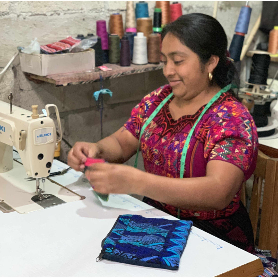 Pom Pom Maya Bag Up-cycled Huipil (Assorted Colors) - Guatemala-Bags-Lumily-Lumily MZ Fair Trade Nena & Co Hiptipico Novica Lucia's World emporium