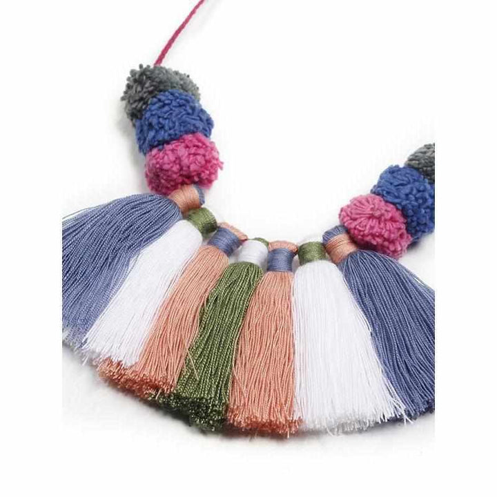 PomPom & Tassels Hmong Necklace - Thailand-Jewelry-Nu Shop-Lumily MZ Fair Trade Nena & Co Hiptipico Novica Lucia's World emporium