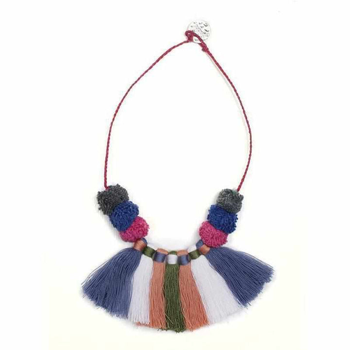 PomPom & Tassels Hmong Necklace - Thailand-Jewelry-Nu Shop-Lumily MZ Fair Trade Nena & Co Hiptipico Novica Lucia's World emporium