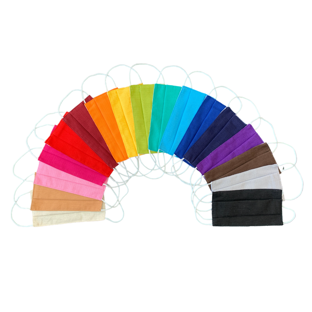 Rainbow Reusable Pleated Unisex Face Mask - Thailand-Apparel-Beautiful Bags-Light Pink-Lumily MZ Fair Trade Nena & Co Hiptipico Novica Lucia's World emporium