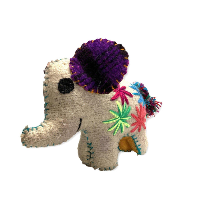 Ellie the Elephant: Repurposed Wool Boho Decor - Mexico-Decor-ABIGAIL (ARTESANÍAS CHONETIK - MX)-Lumily MZ Fair Trade Nena & Co Hiptipico Novica Lucia's World emporium