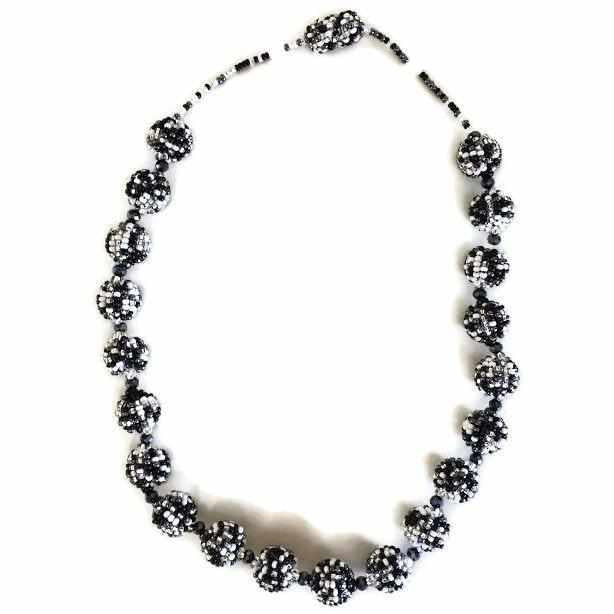 Shiva Magnetic Seed Bead Necklace - Guatemala-Jewelry-Lumily-Salt & Pepper-Lumily MZ Fair Trade Nena & Co Hiptipico Novica Lucia's World emporium
