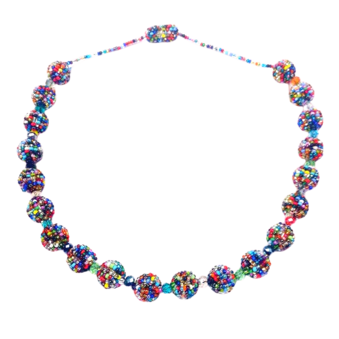 Shiva Magnetic Seed Bead Necklace - Guatemala-Jewelry-Lumily-Multicolor-Lumily MZ Fair Trade Nena & Co Hiptipico Novica Lucia's World emporium