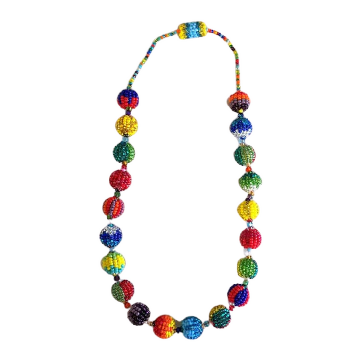 Shiva Magnetic Seed Bead Necklace - Guatemala-Jewelry-Lumily-Rainbow-Lumily MZ Fair Trade Nena & Co Hiptipico Novica Lucia's World emporium