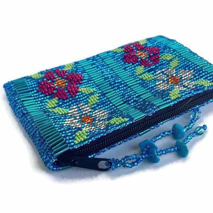 small flowers beaded coin purse guatemala shop all 5