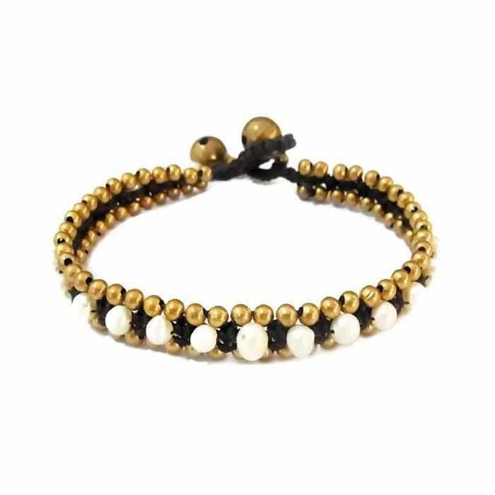 Stackable Bracelet with Brass Beads - Thailand-Jewelry-Lumily-Lumily MZ Fair Trade Nena & Co Hiptipico Novica Lucia's World emporium