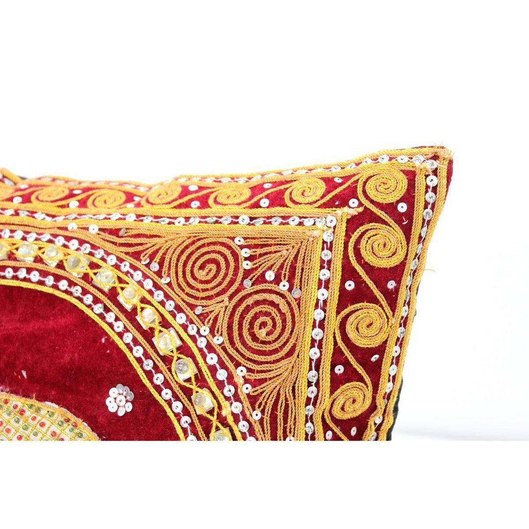 Thai Elephant Embroidered Pillow Cover - Thailand-Decor-Lumily-Lumily MZ Fair Trade Nena & Co Hiptipico Novica Lucia's World emporium