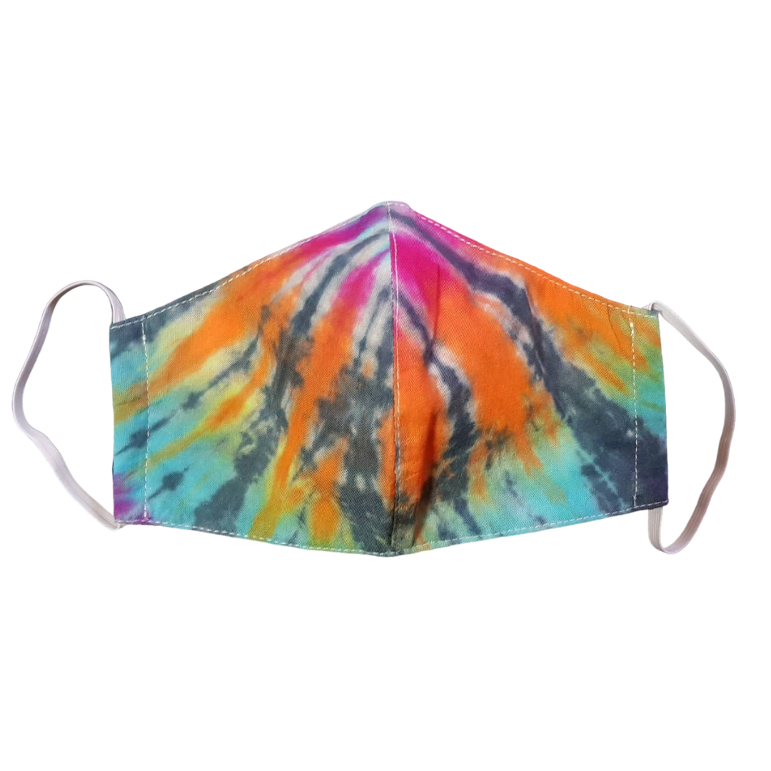 Tie Dye Curved Face Mask with Filter Pocket & Adjustable Ear Elastic - Thailand-Apparel-Beautiful Bags-Lumily MZ Fair Trade Nena & Co Hiptipico Novica Lucia's World emporium