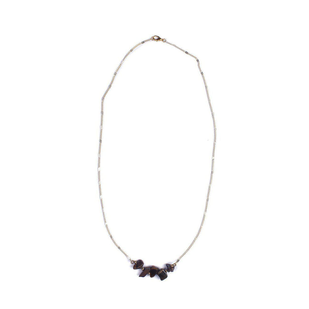 Tiger Eye Chain Necklace - Thailand-Jewelry-Nu Shop-Lumily MZ Fair Trade Nena & Co Hiptipico Novica Lucia's World emporium