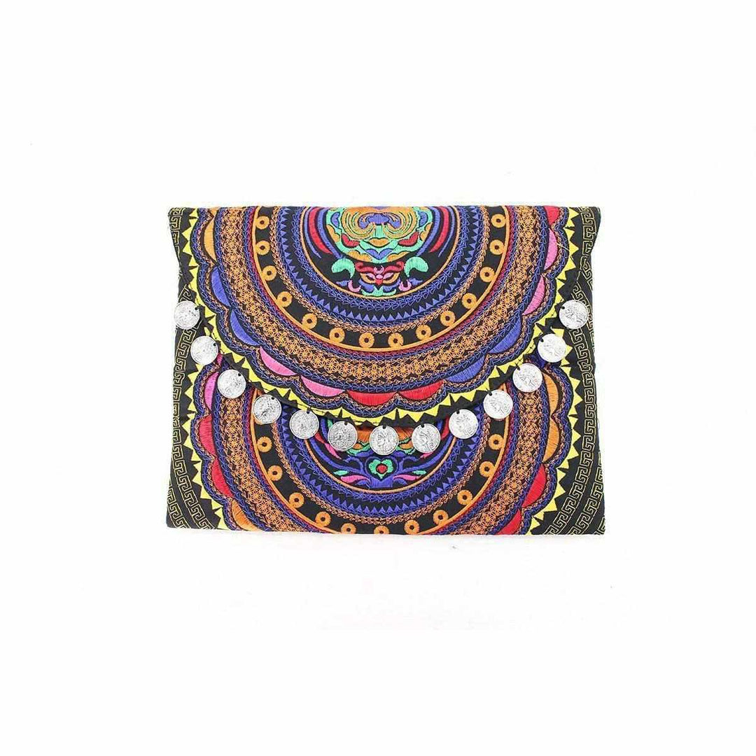 Hmong Embroidered Carnival Coin Clutch | iPad Bag - Thailand-Bags-Lumily-Multicolor-Lumily MZ Fair Trade Nena & Co Hiptipico Novica Lucia's World emporium