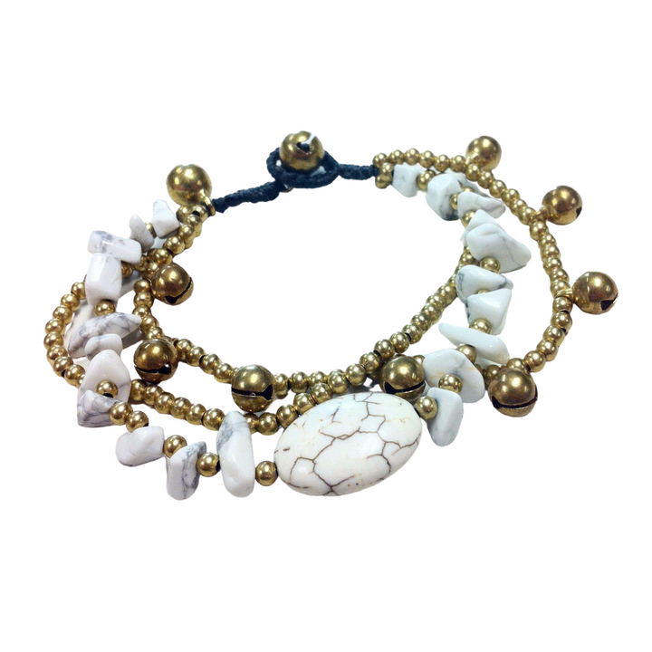 Triplicity Brass Bead Adjustable Bracelet - Thailand-Jewelry-Lumily-Winter-Lumily MZ Fair Trade Nena & Co Hiptipico Novica Lucia's World emporium