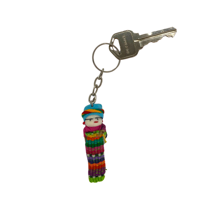 Worry Doll Boho Multicolor Key Chain - Guatemala-Keychains-Lumily-Lumily MZ Fair Trade Nena & Co Hiptipico Novica Lucia's World emporium