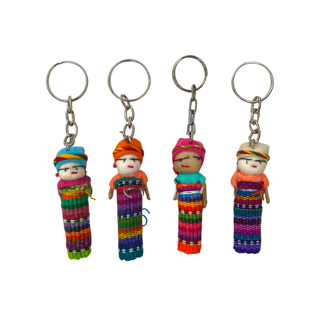 Worry Doll Boho Multicolor Key Chain - Guatemala-Keychains-Lumily-Lumily MZ Fair Trade Nena & Co Hiptipico Novica Lucia's World emporium