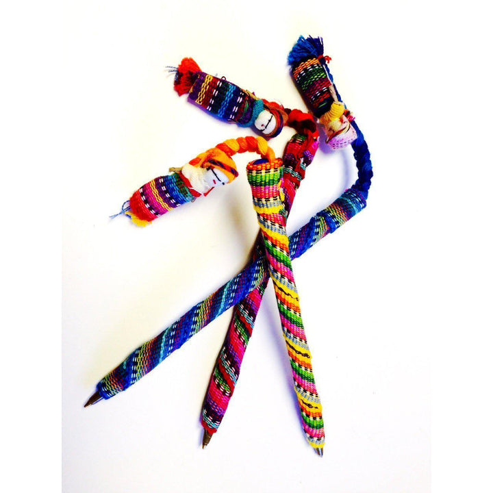 Worry Doll Pen with Sustainable Fabric - Guatemala-Accessories-Lumily-Lumily MZ Fair Trade Nena & Co Hiptipico Novica Lucia's World emporium