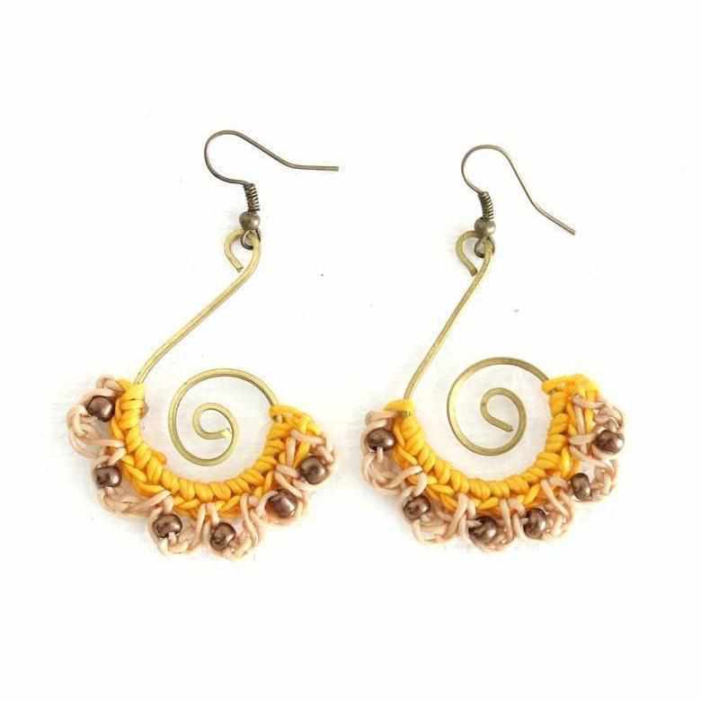 Yellow Symphony Earrings - Thailand-Jewelry-VKP Handicraft-Lumily MZ Fair Trade Nena & Co Hiptipico Novica Lucia's World emporium
